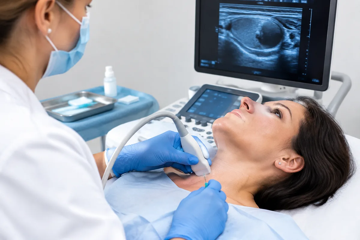 Comment se déroule une biopsie de la thyroïde sous échographie
